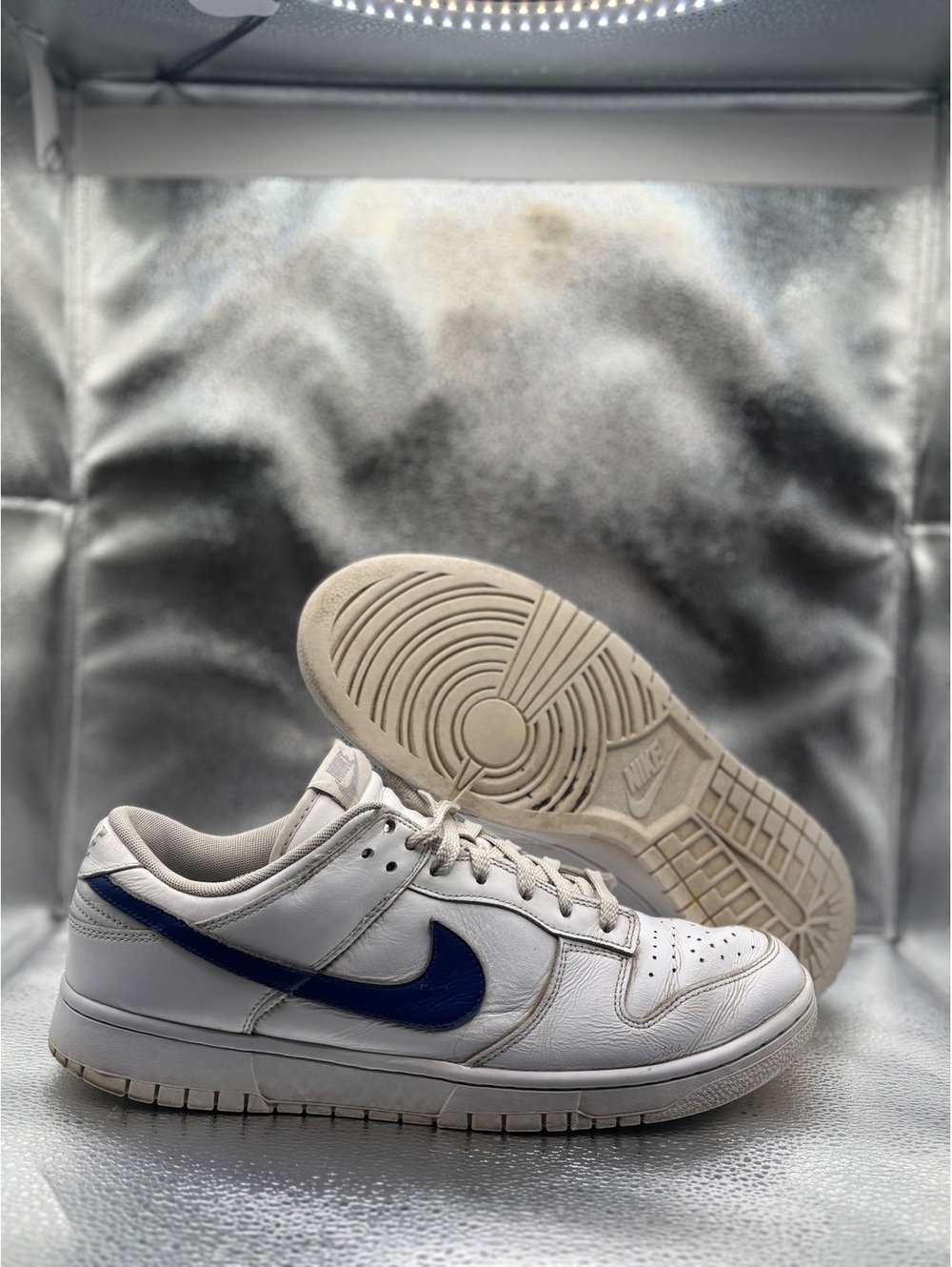 Nike Dunk low white blue swoosh